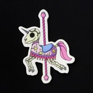 Sticker Pastel Goth Carousel Unicorn Skeleton Kawaii Dark Fantasy Spooky Zombie